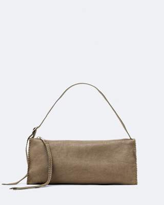 AllSaints Siloh Pinked-Edge Leather Shoulder Bag