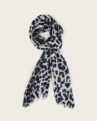 AllSaints Leia Leopard Print Cotton Scarf