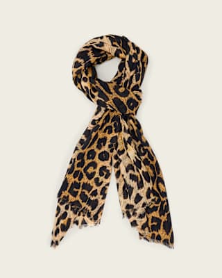 AllSaints Leia Leopard Print Cotton Scarf