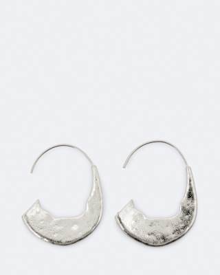AllSaints Talon Large Flat Hammered Earrings