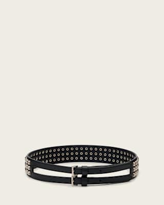 AllSaints Drea Leather Studded Belt