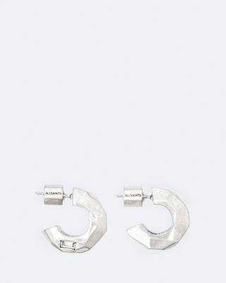AllSaints Faceted C Hoop Earrings