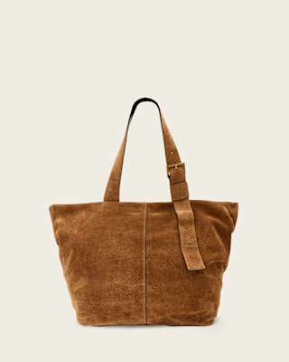 AllSaints Alba Zip Suede Tote Bag