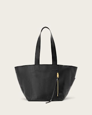 AllSaints Alba Shine Leather Tote Bag