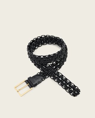 AllSaints Ila Leather Woven Belt