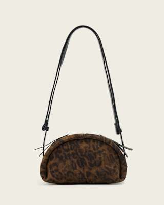 AllSaints Rosalie Leopard Leather Crossbody Bag
