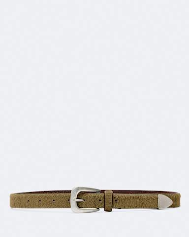 AllSaints Romy Metal-Tipped Haircalf Leather Belt