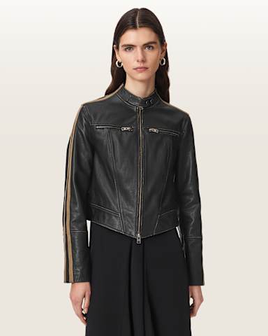 AllSaints Tiggy Fitted Leather Jacket