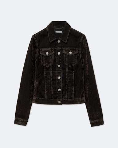 AllSaints Fitted Flocked Denim Trucker Jacket