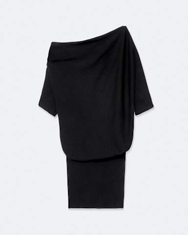 AllSaints Ellie Asymmetric Knitted Cotton Mini Dress