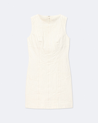 AllSaints Vee Perforated Leather Mini Dress