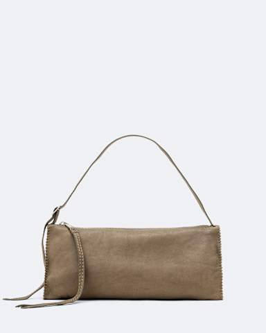 AllSaints Siloh Pinked-Edge Leather Shoulder Bag