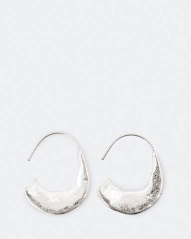AllSaints Talon Small Flat Hammered Earrings
