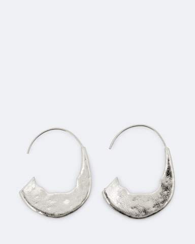 AllSaints Talon Large Flat Hammered Earrings