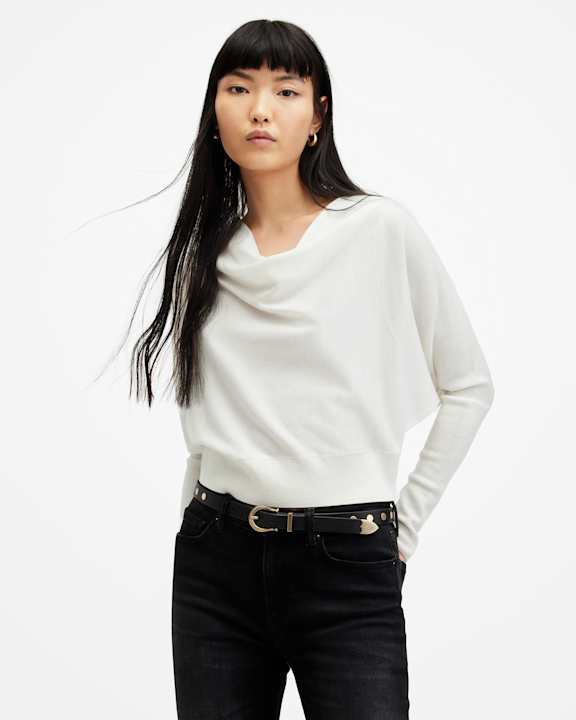 AllSaints Ridley Cropped Merino Wool Sweater