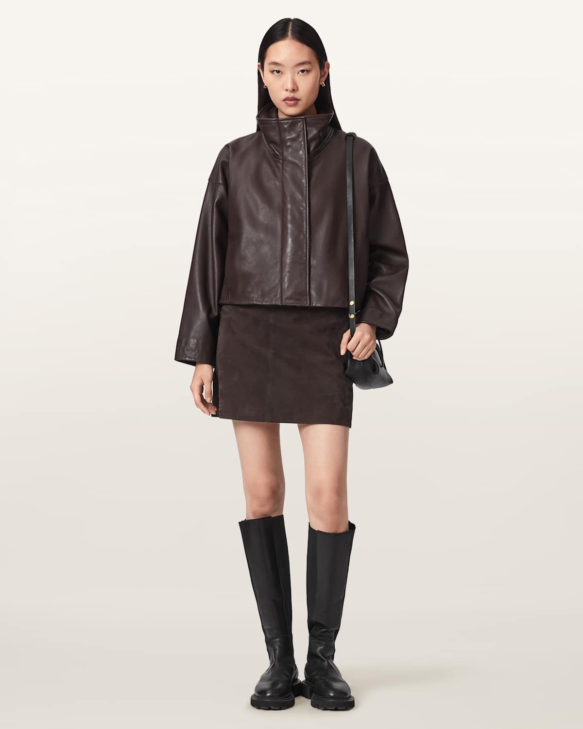 AllSaints Renai Suede Mini Skirt