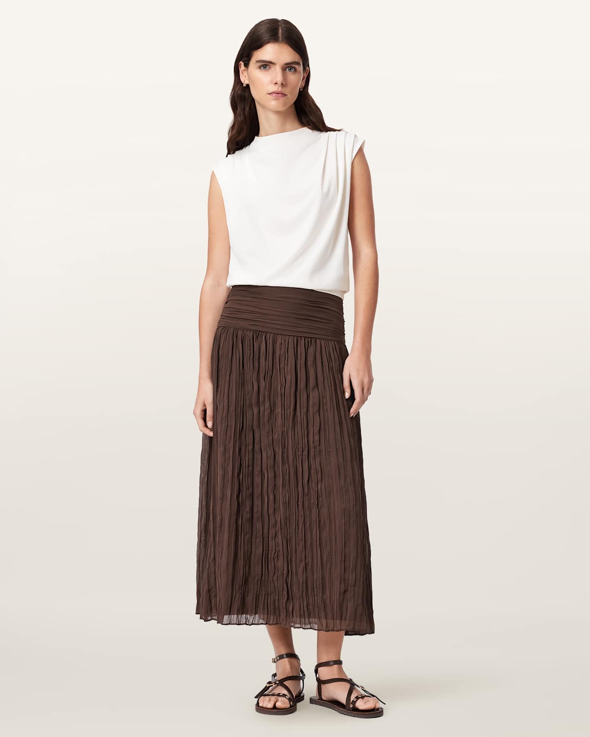 Ruched Maxi Skirt