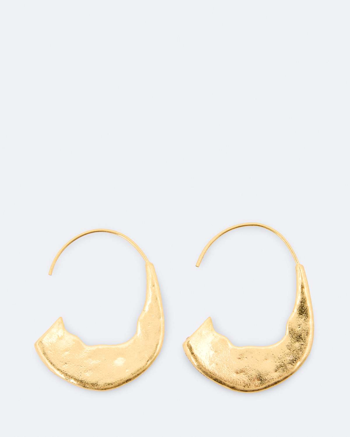 AllSaints Talon Large Flat Hammered Earrings