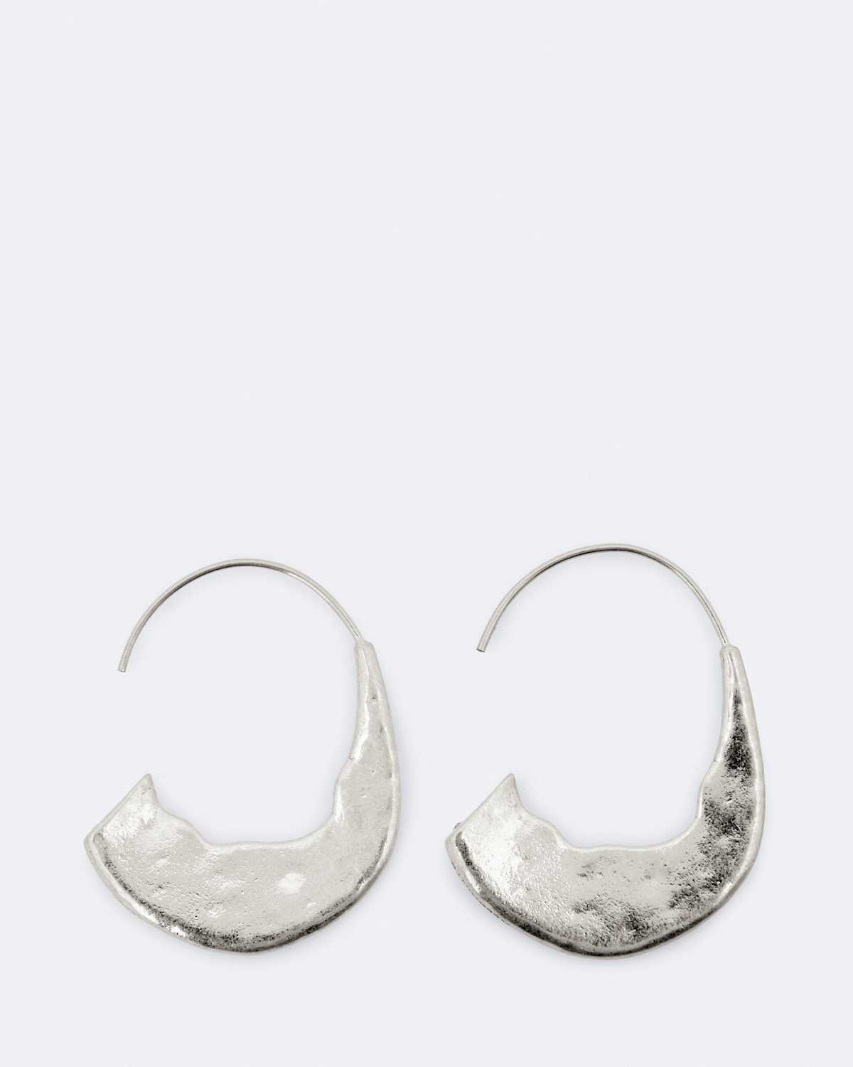 AllSaints Talon Large Flat Hammered Earrings
