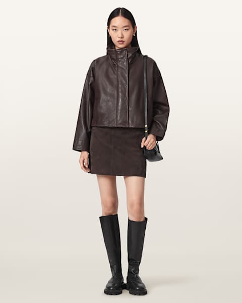 AllSaints Renai Suede Mini Skirt