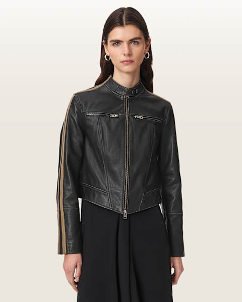 AllSaints Tiggy Fitted Leather Jacket