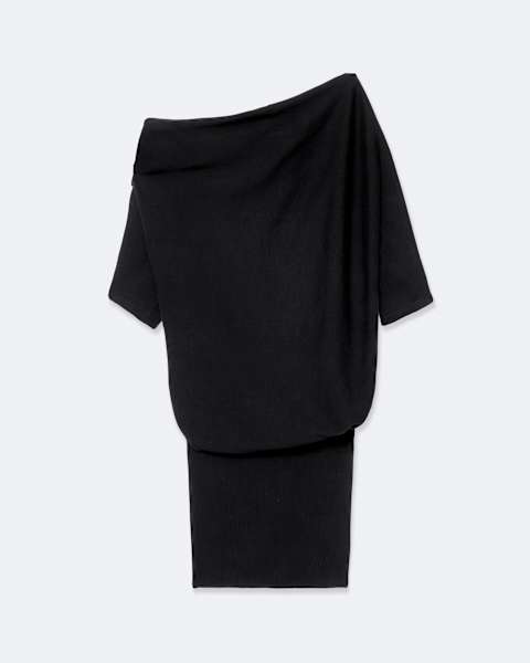 AllSaints Ellie Asymmetric Knitted Cotton Mini Dress