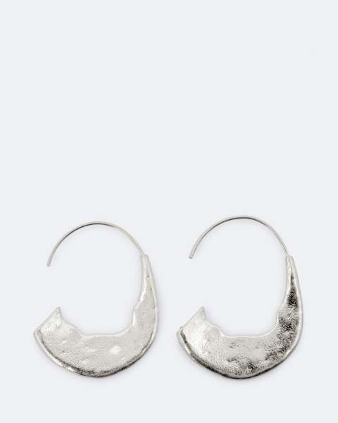 AllSaints Talon Large Flat Hammered Earrings