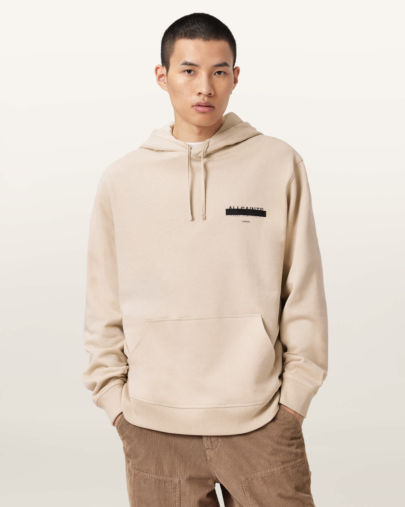 Allsaints Men's Redact Pullover Embroidered Logo Hoodie - Size  Xl