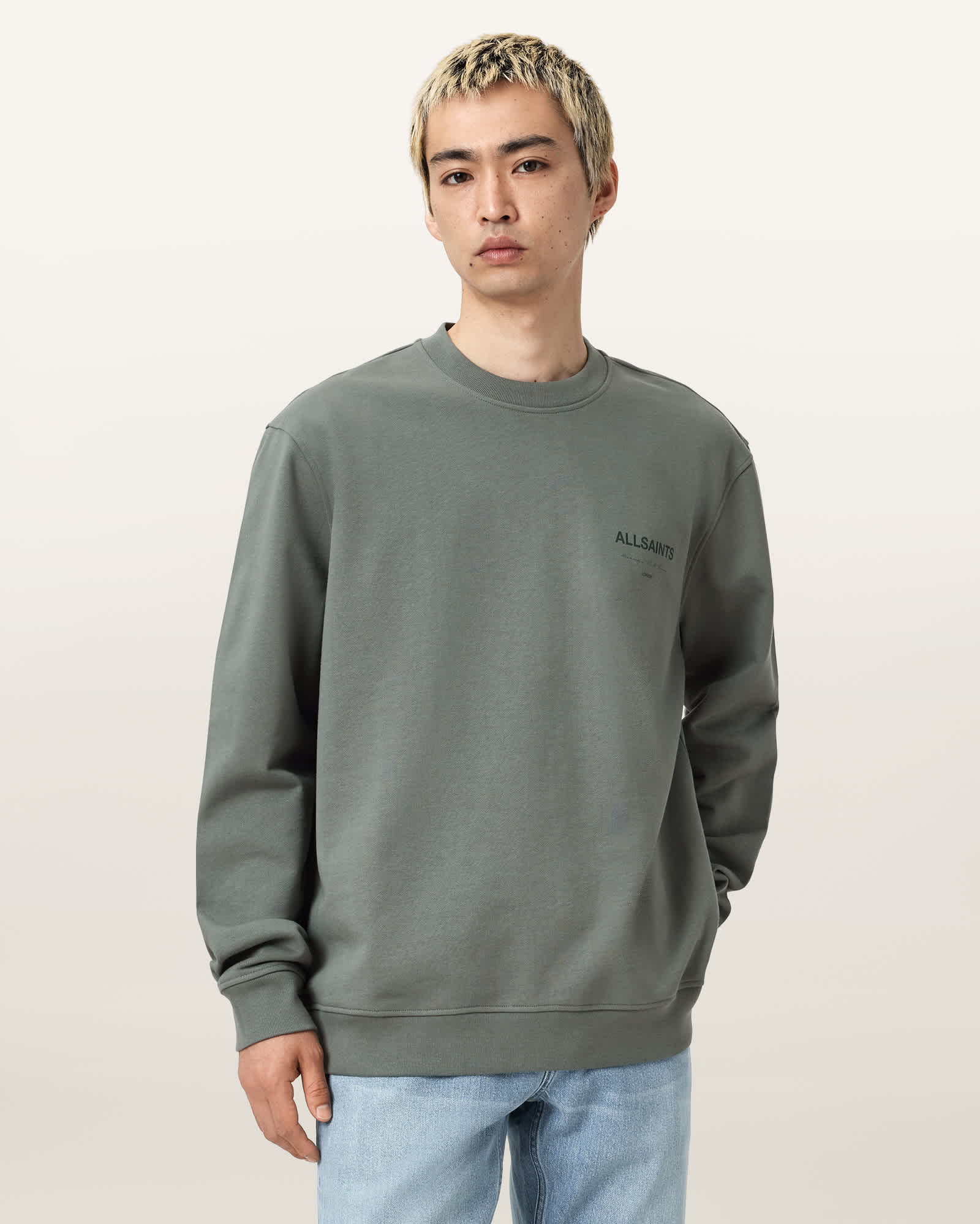 AllSaints Future Crew Neck Sweatshirt,, Gastor Green