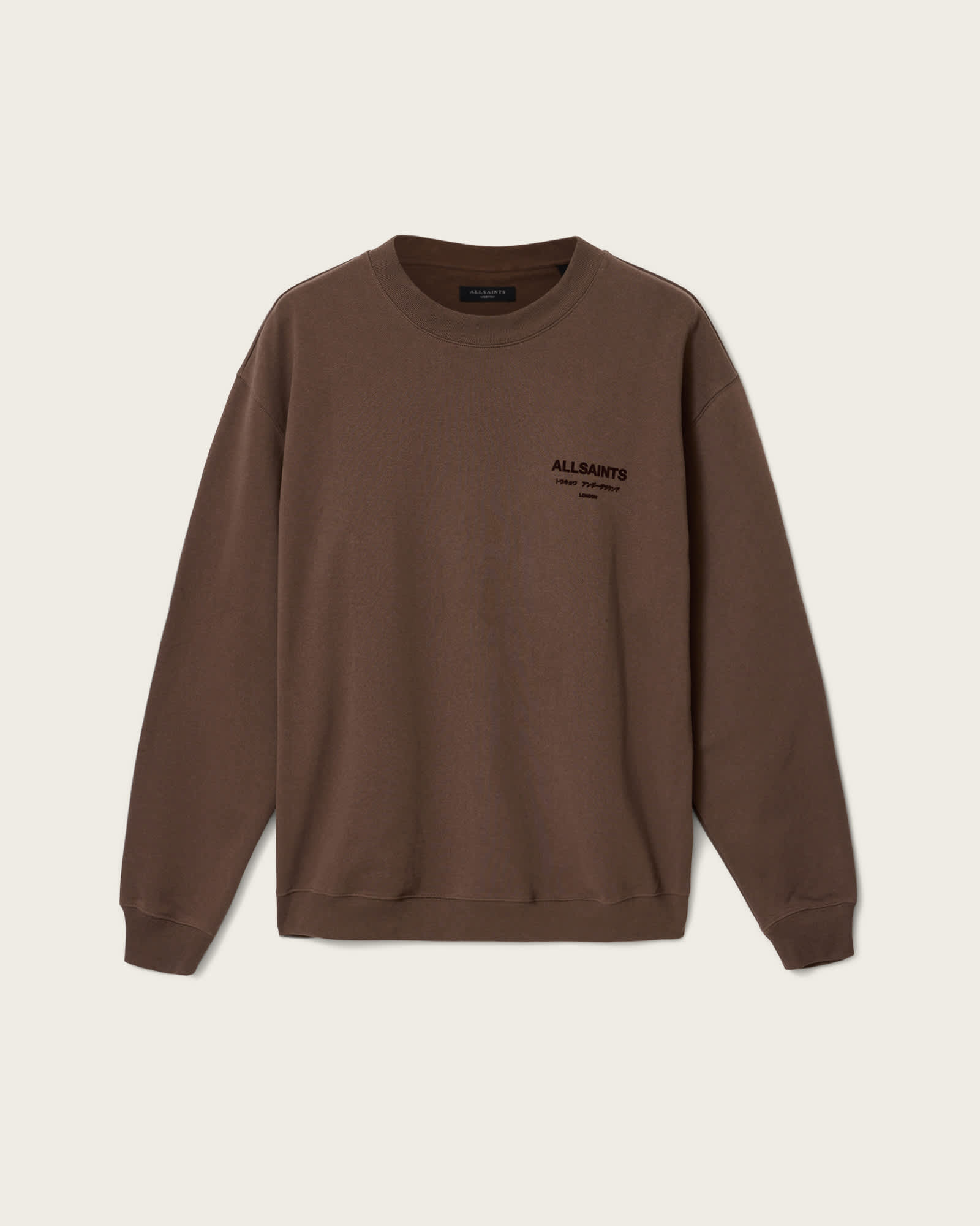 Allsaints Herren Braun Men's Xander Boxy-Fit Sweatshirt Size L
