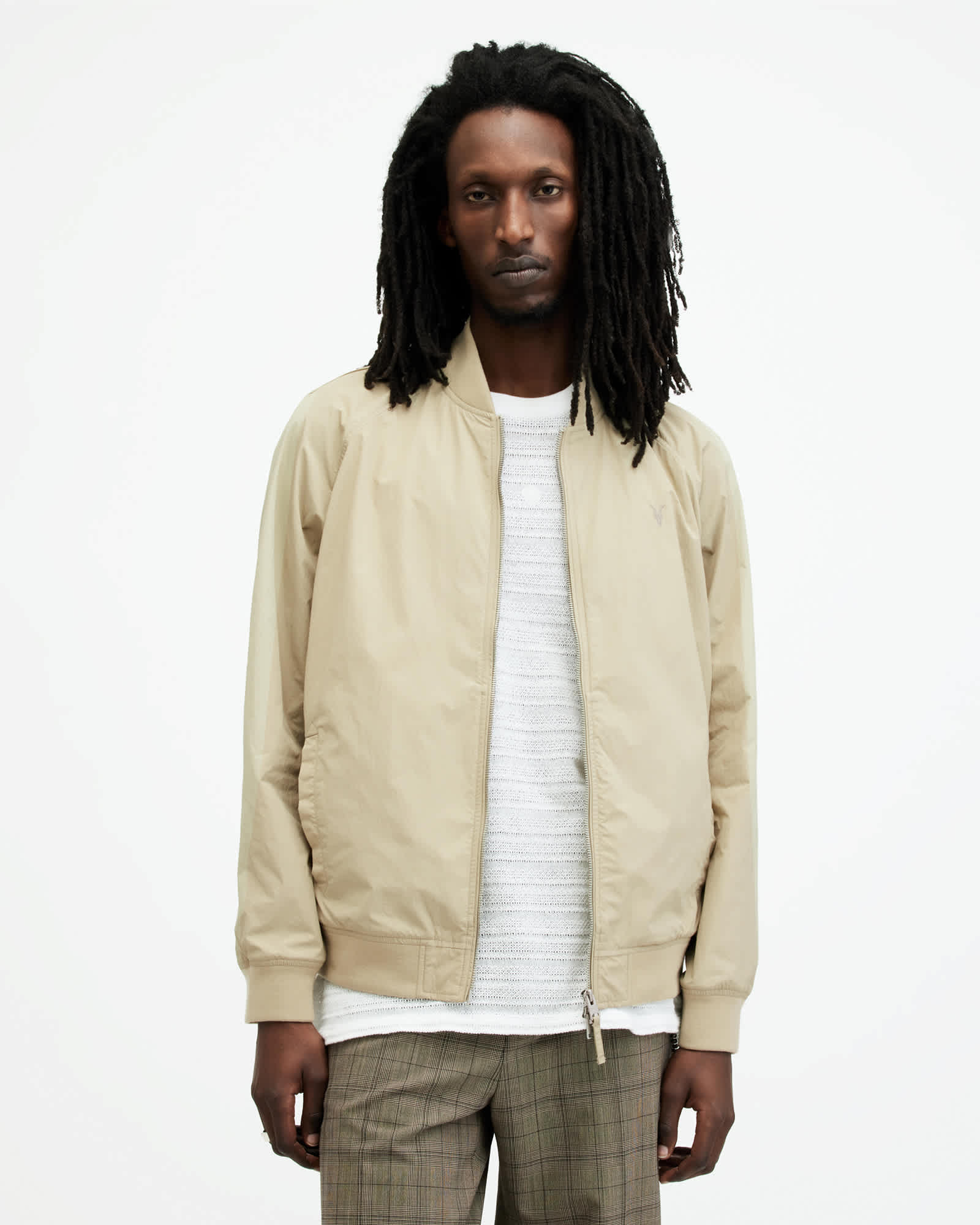 AllSaints Men's Waylan Ramskull Embroidered Bomber Jacket