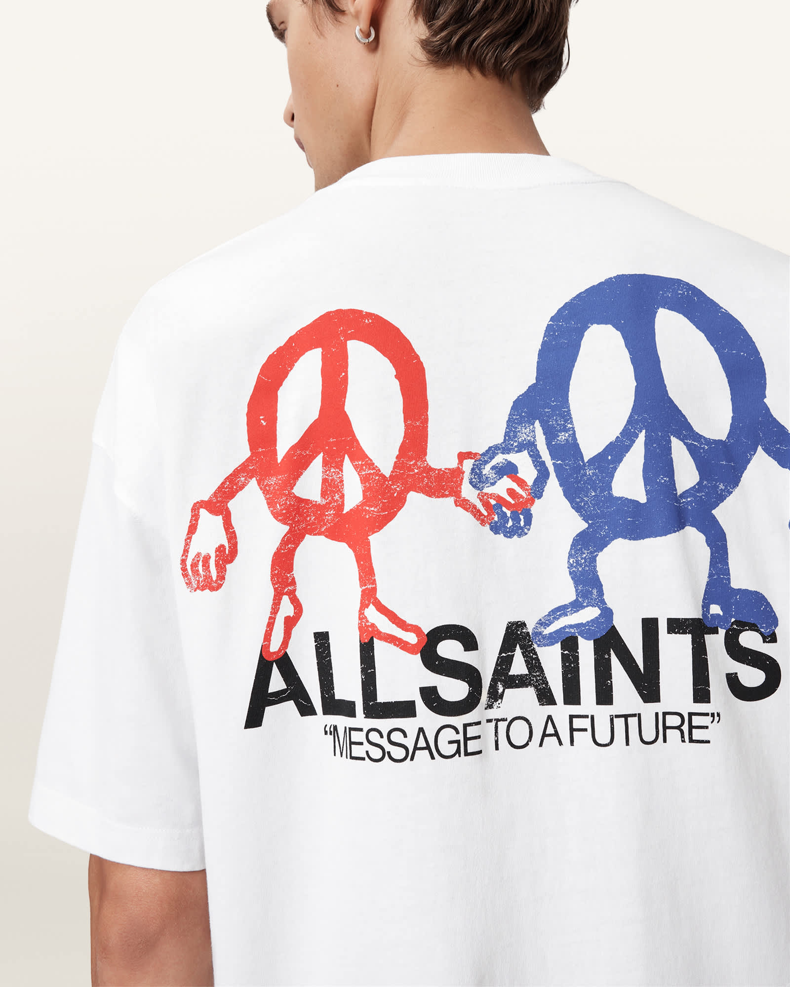 Allsaints Bedfellow Short Sleeved Crewneck Tee In White