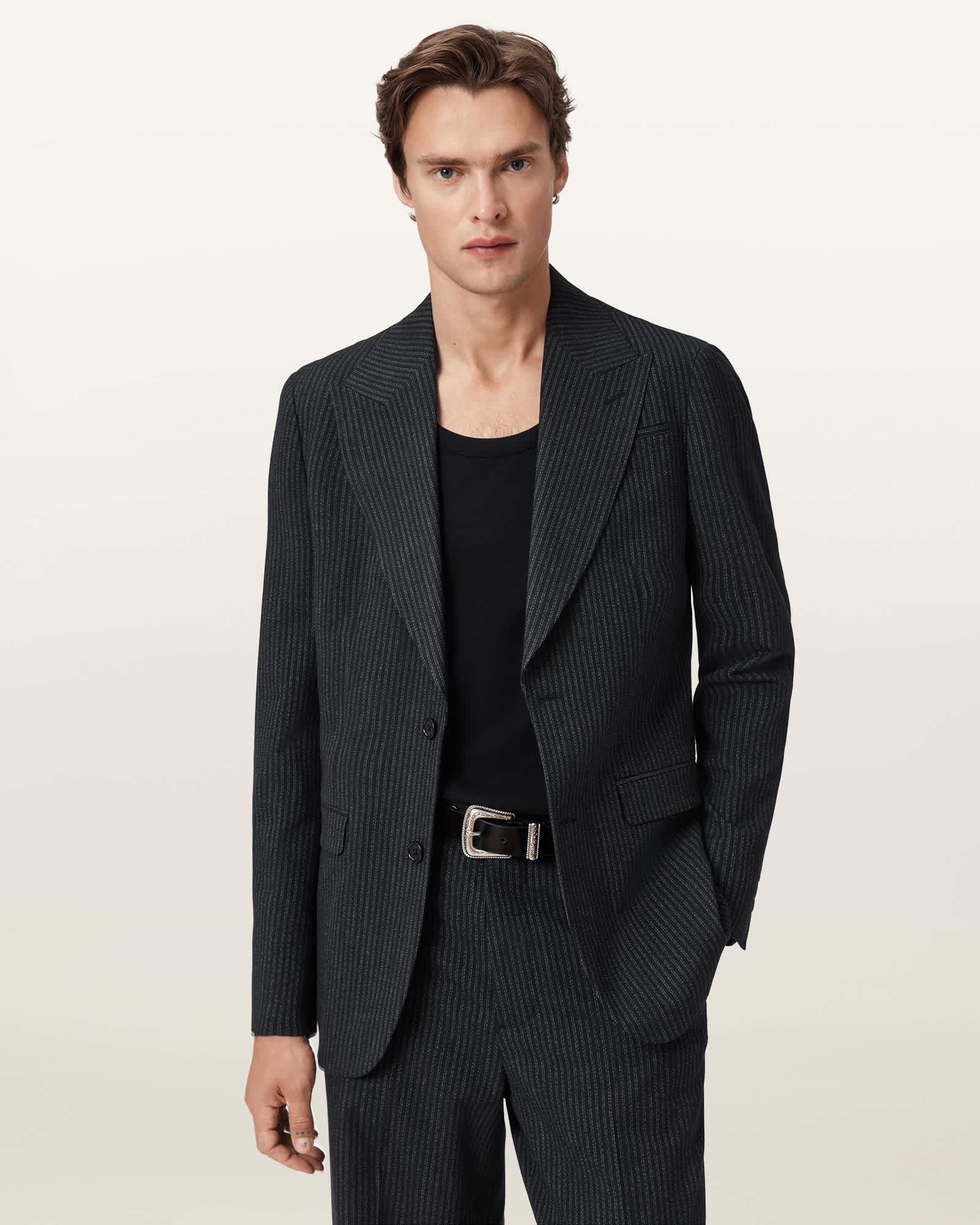AllSaints Polyester/Viscose Renegade Single Breasted Blazer