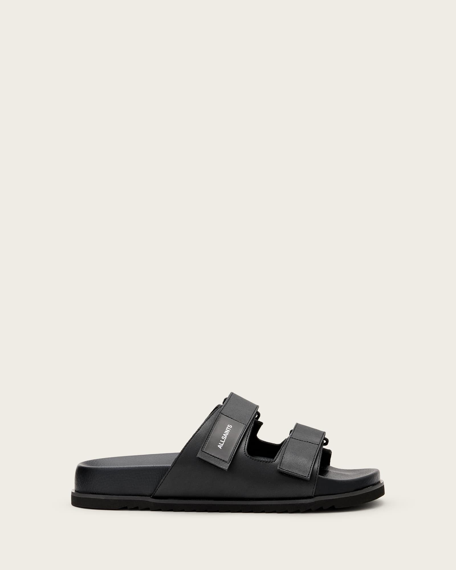 Allsaints Men's Black Vex Leather Sandals - Size  9