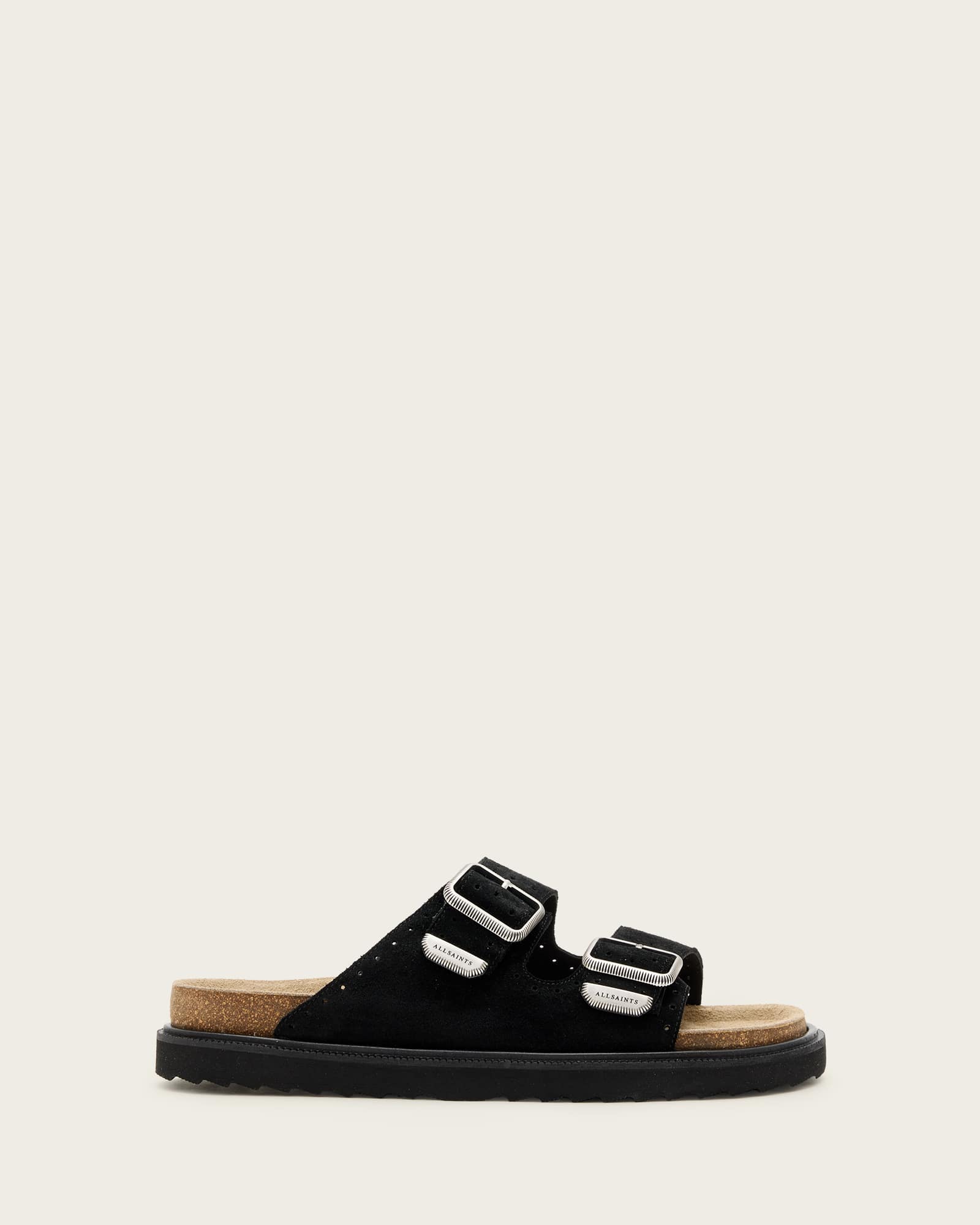 AllSaints Suede Randal Buckled Suede Sandals, Size: UK 6/US 7/EU 40