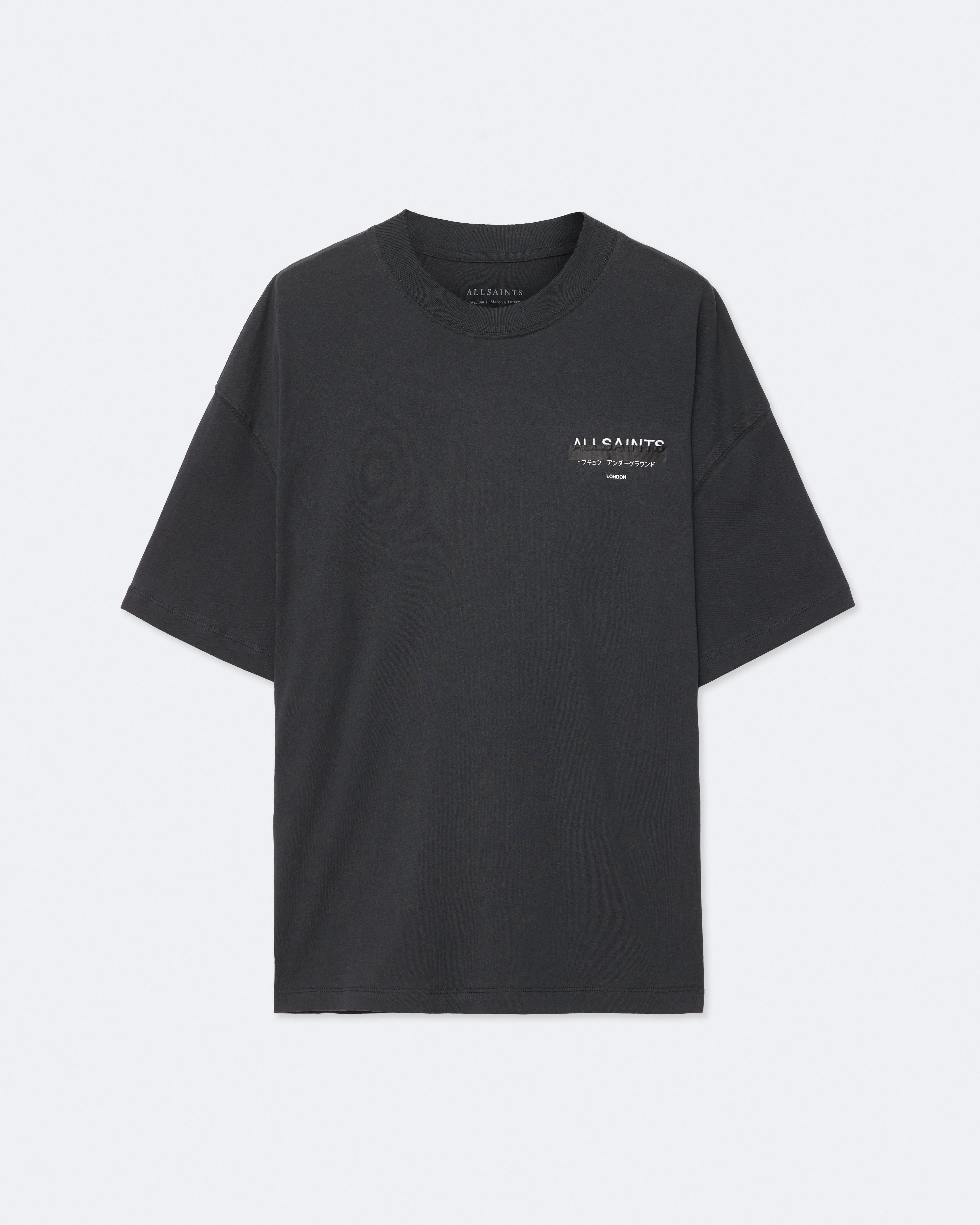 Allsaints - Oversized T-Shirt Mit Besticktem Logo - Tops - Herren - Grau - Xs - Bild 3