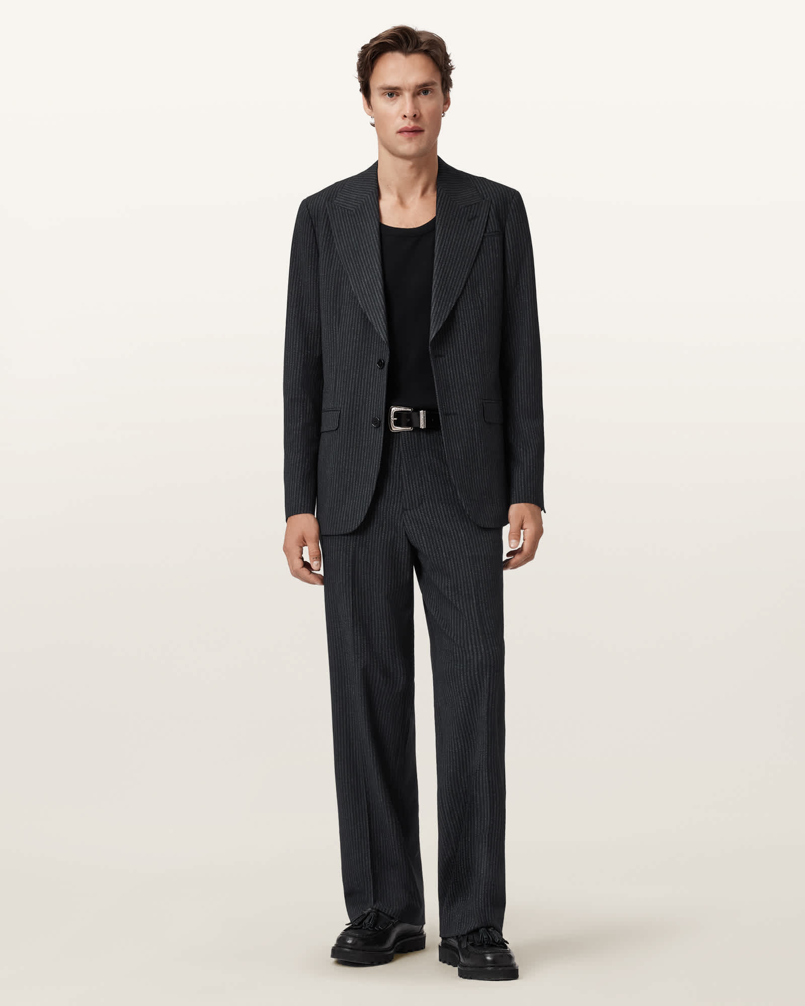 Allsaints Renegade Loose Fit Pants In Black