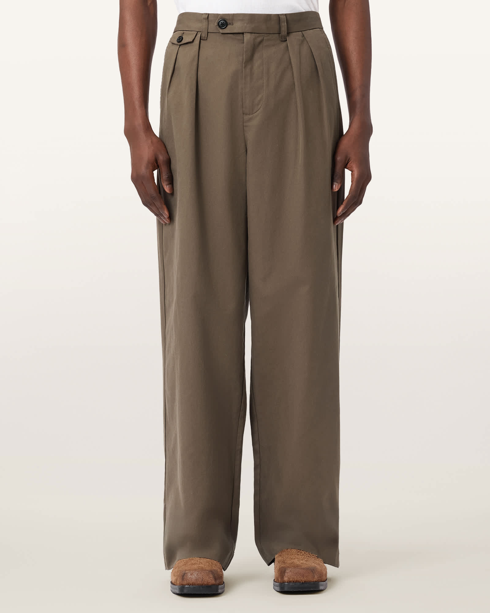 AllSaints Conway Wide Leg Pleated Pants