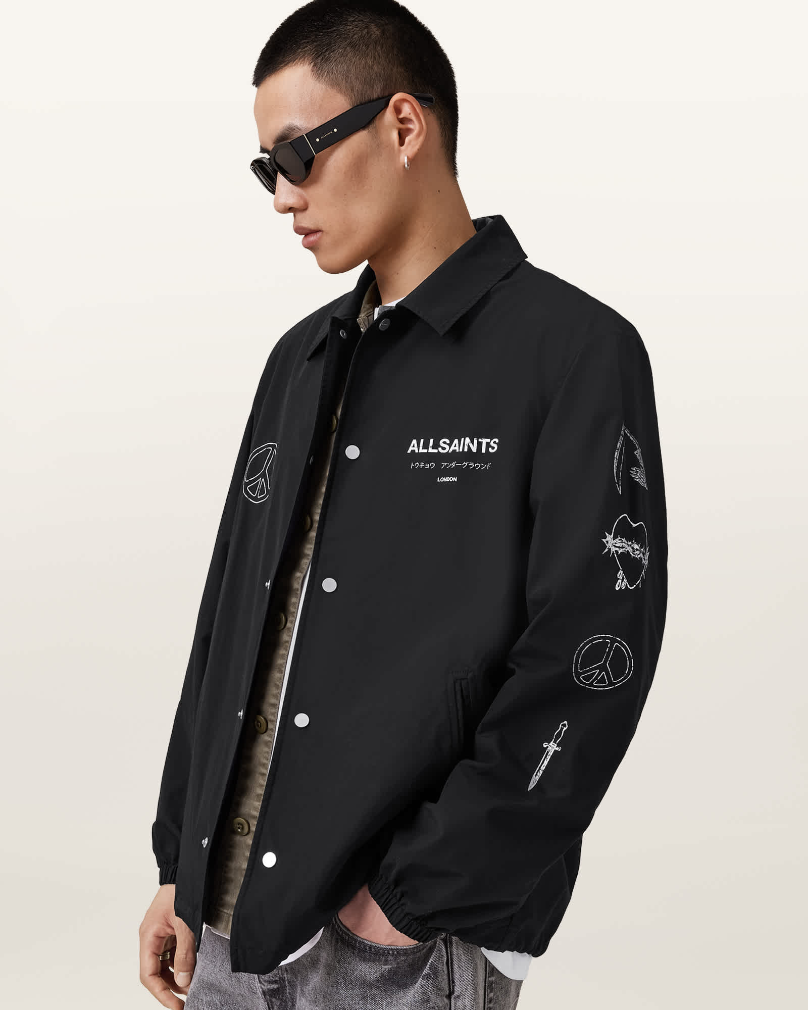 Allsaints Men's Orbital Lightweight Coach Jacket - Size  Xs