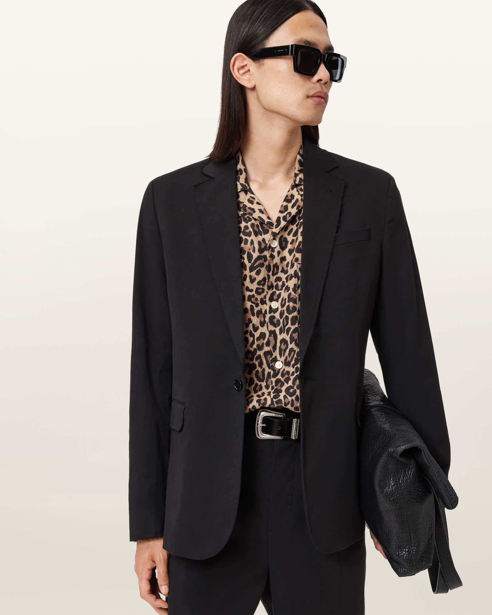 AllSaints Cotton Rebel Raw Edge Blazer