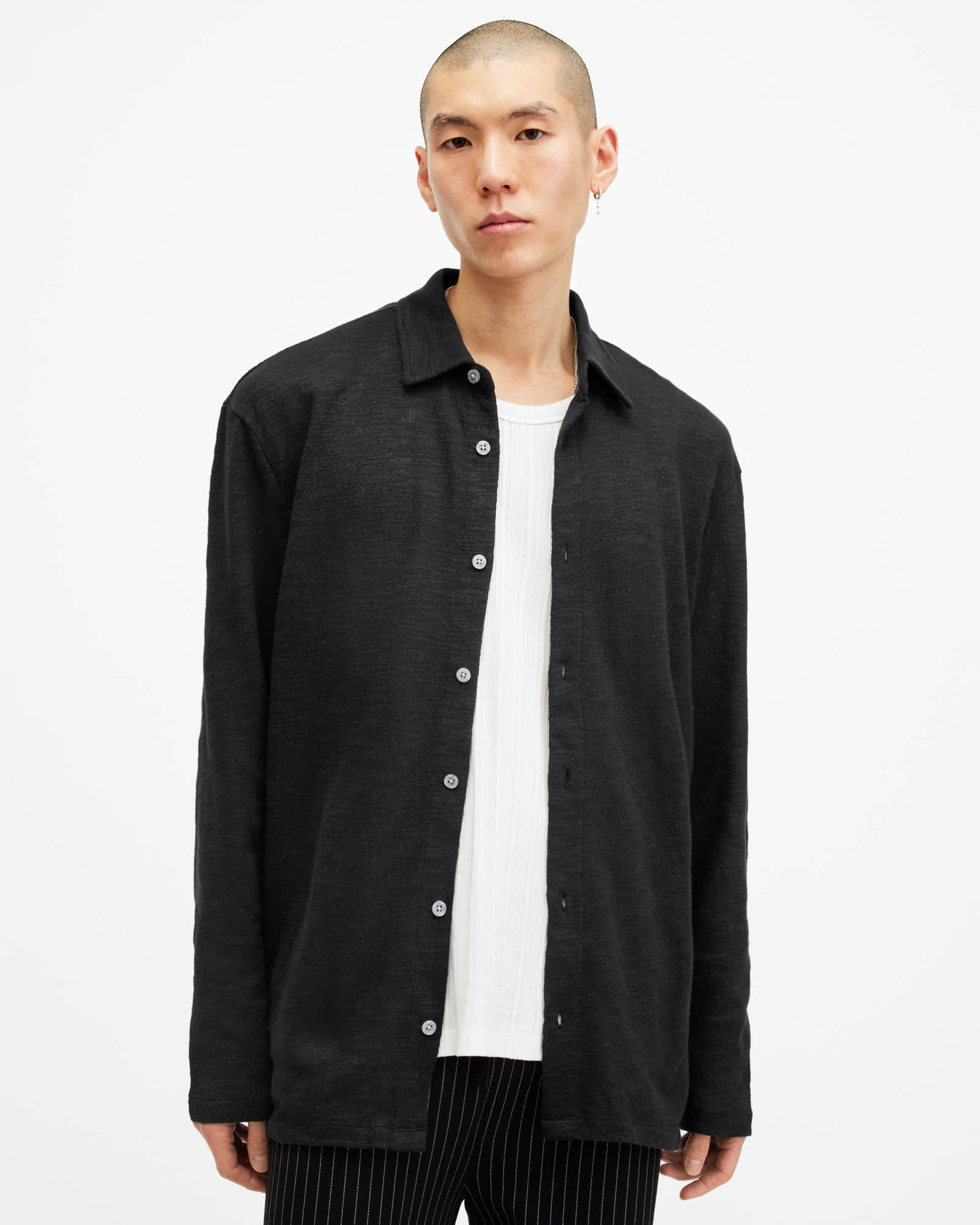 Allsaints Men's Foster Oversized Polo Shirt - Size  L