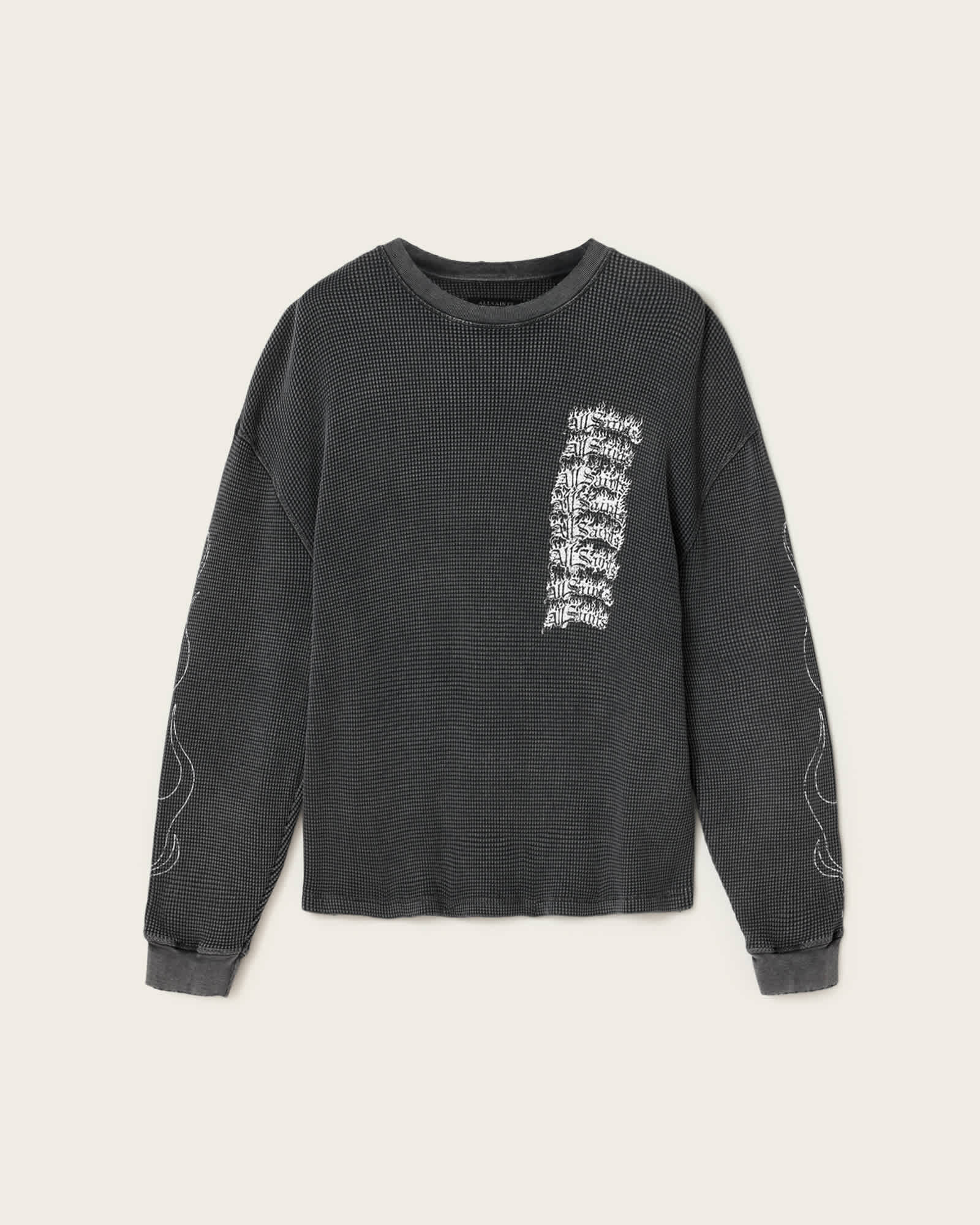 Allsaints Herren Grau Incendo Ls Crew Tee - Bild 3