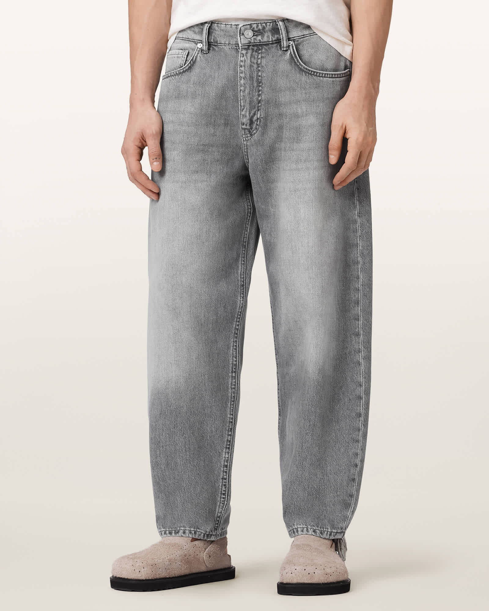AllSaints Curve Barrel Leg Denim Jeans