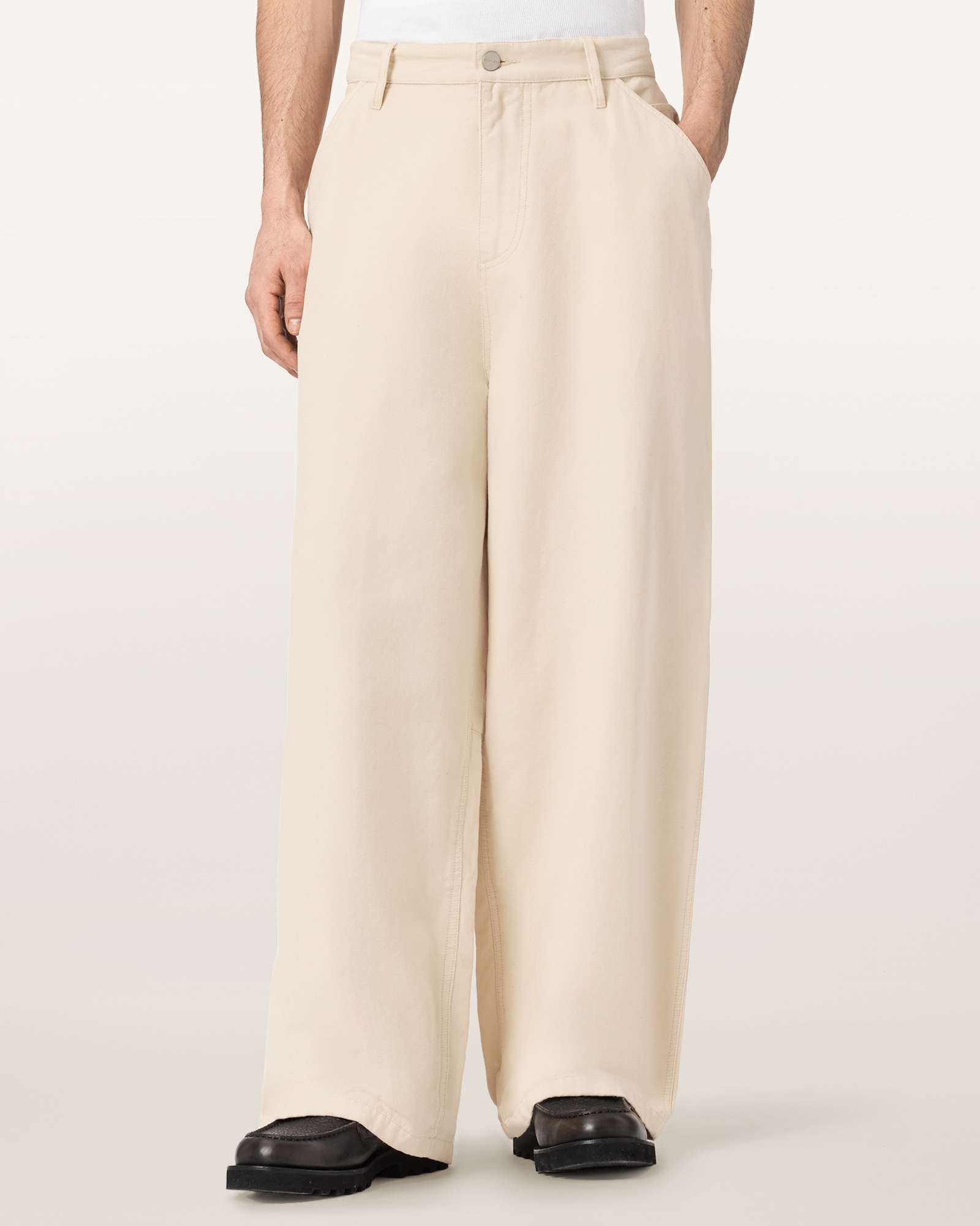 AllSaints Cotton Jackson Wide Leg Trousers, Size: 33