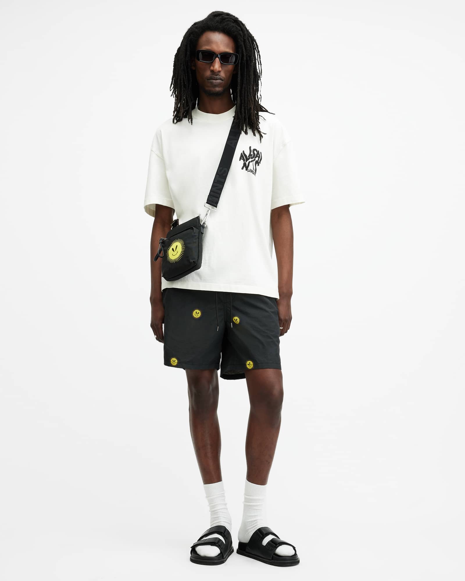 Allsaints Men's Sunsmirk Logo Slim Fit Swim Shorts - Size  Xs