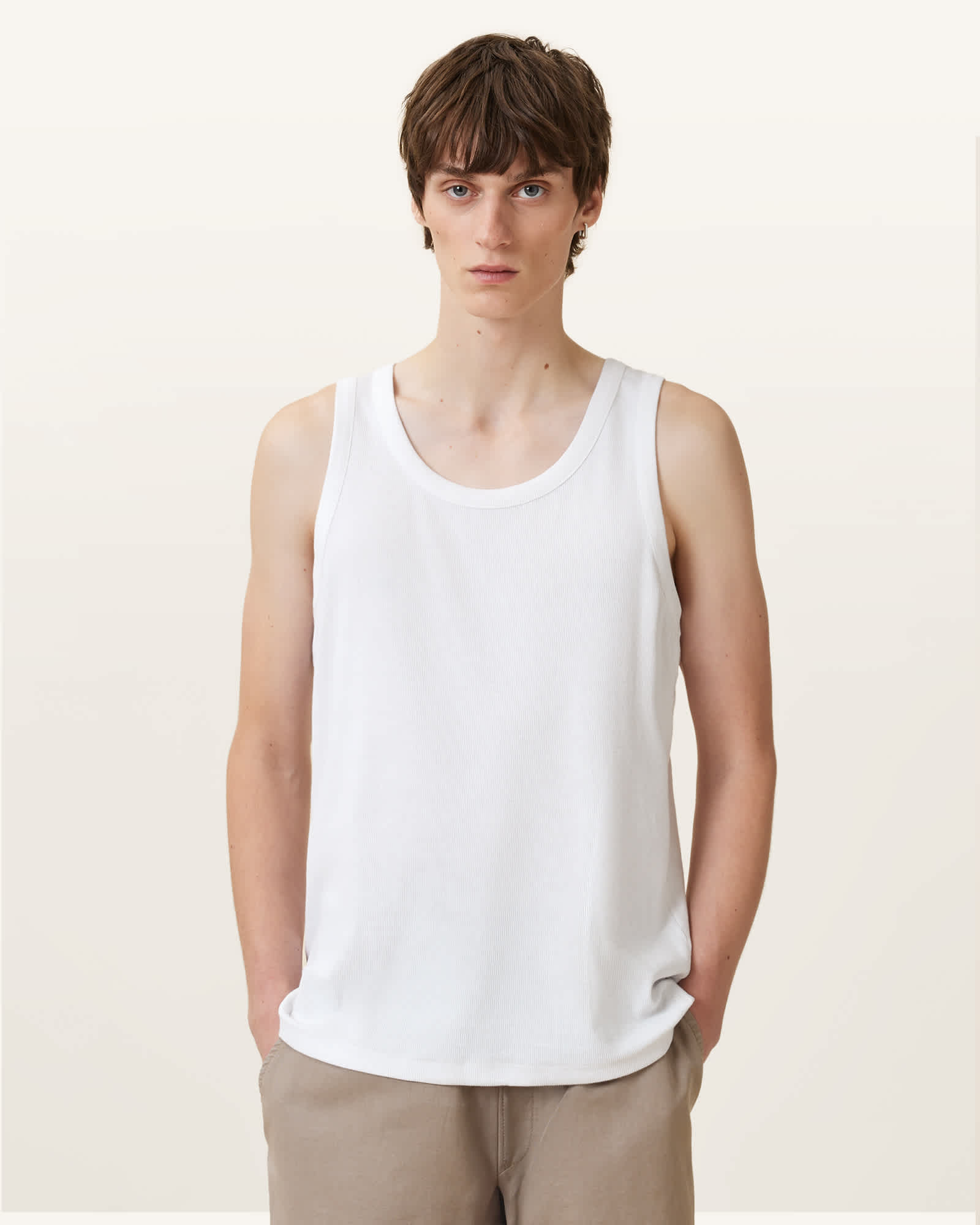 AllSaints Edwards Textured Vest,, White