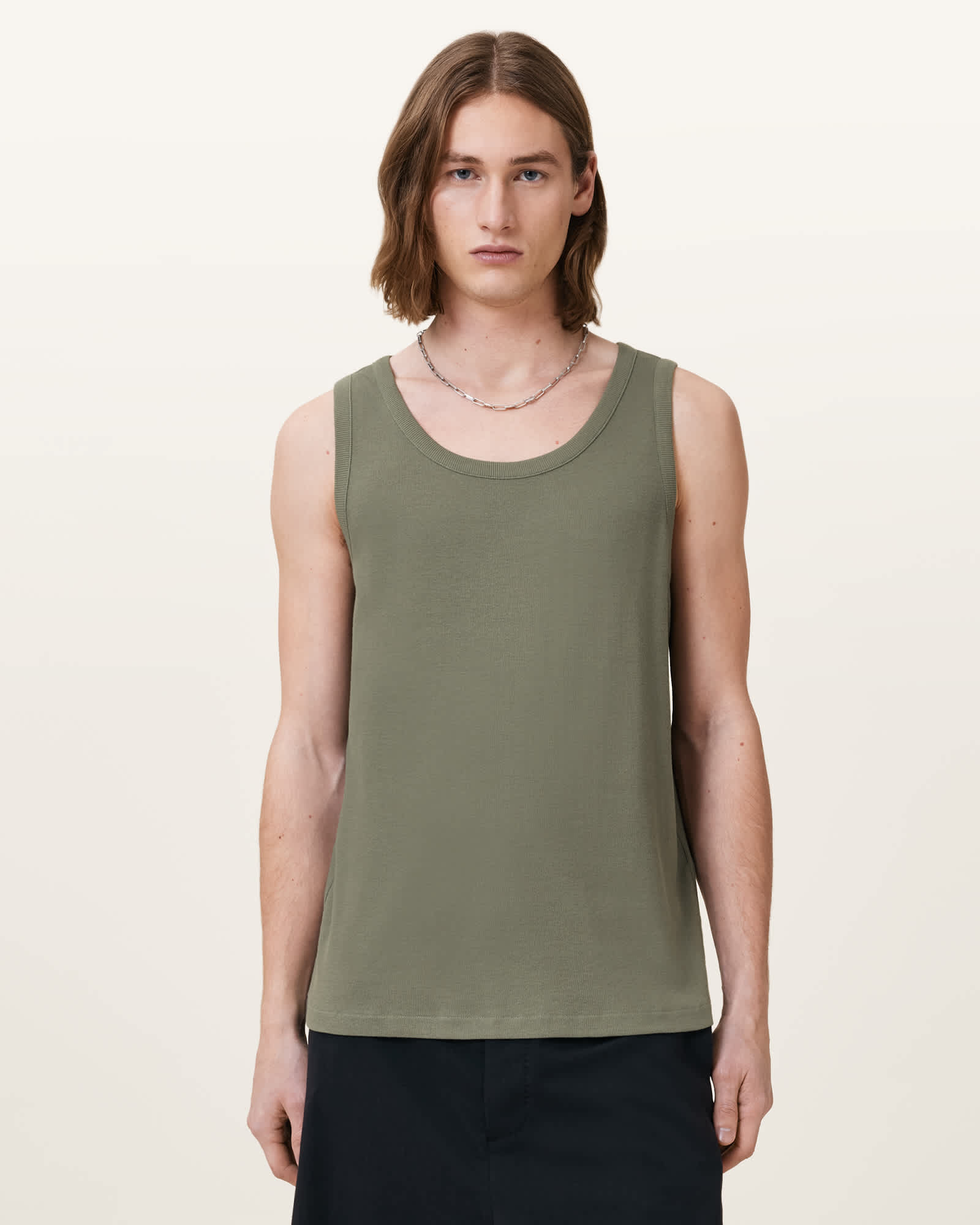 AllSaints Edwards Textured Vest,, Eden Green