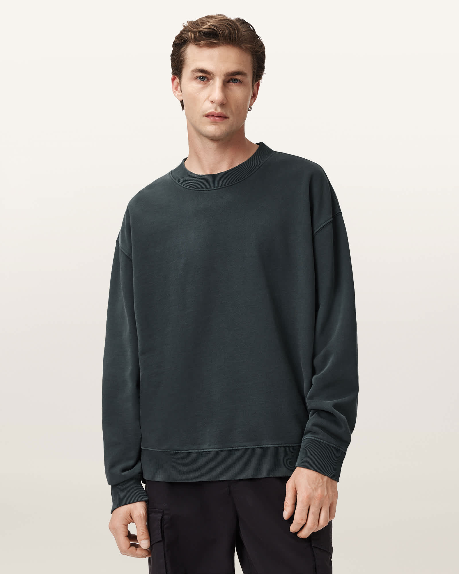 AllSaints Cotton Milo Boxy Cotton Sweatshirt