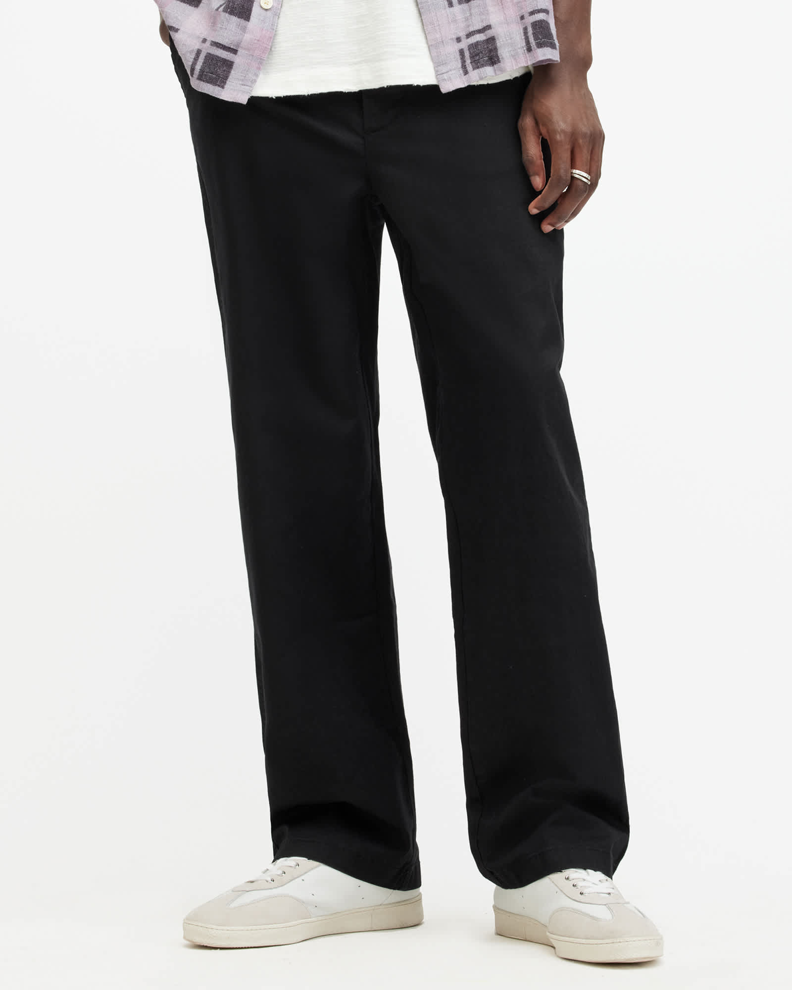 Allsaints Men's Jovi Mid-Rise Straight Fit Trousers - Size  36