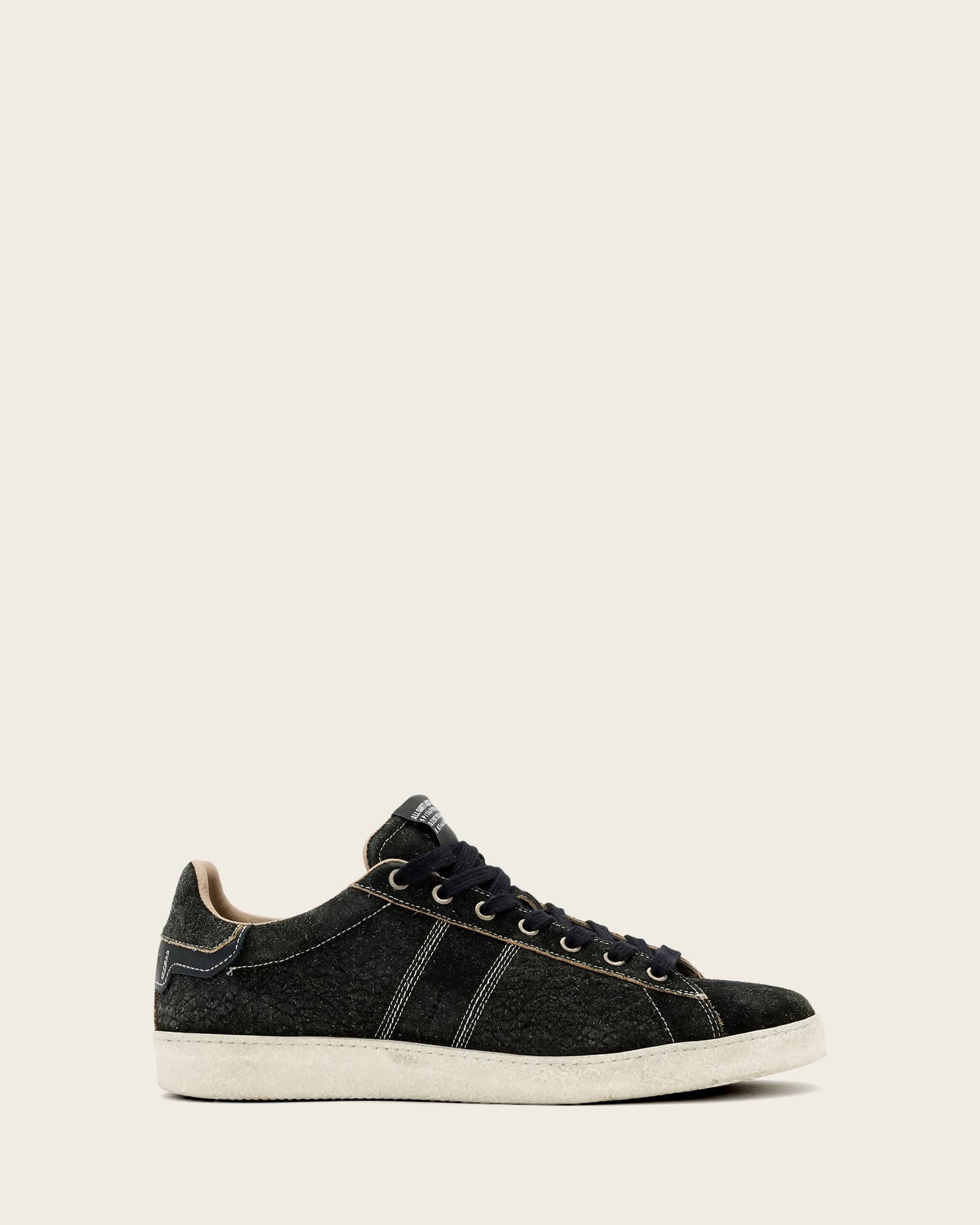 AllSaints Leon Low Top Leather Trainers, Grey